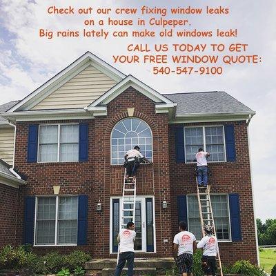 Caulking windows