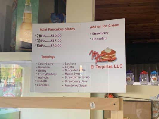 One of the special waffle menus