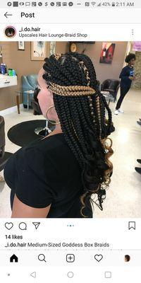 Box braids with curls