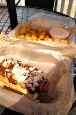 Dog and tots.