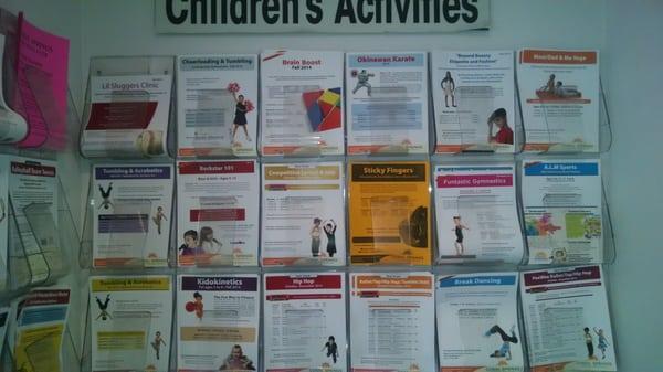 The gym offers plenty of fun programs for kids, who knew? Come pick up a flyer!