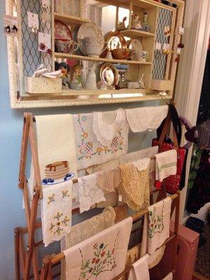 Vintage linens and knick knacks