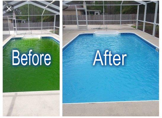 Turn your pool from green to clean! Call for a free quote!