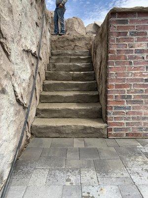 Concrete rock stairs