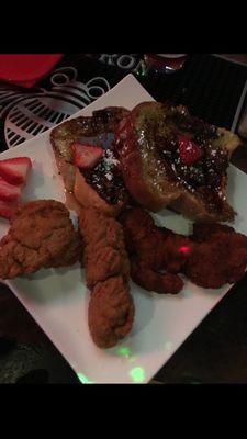 Delicious French toast with fried chicken