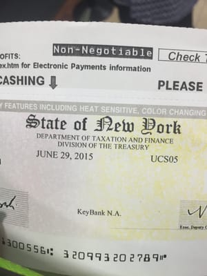 Check from jury duty