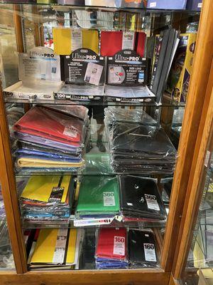 Binder pages, top loader binders, zip up binders, Pokemon theme binders.