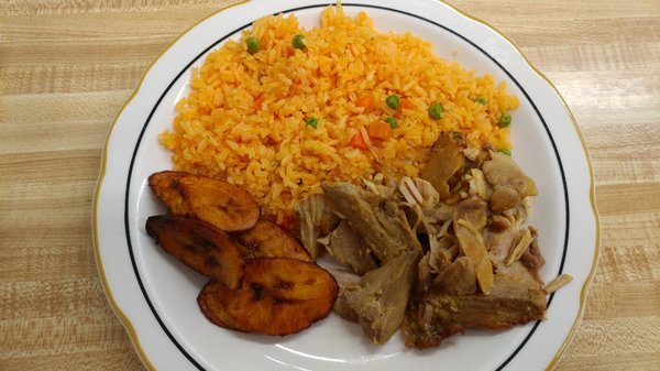 Rice, pork, plaintains at Sabana's