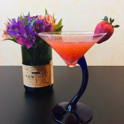 Strawberry tequila martini