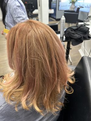 Just had this rose gold and pink put in Thursday Oct 26