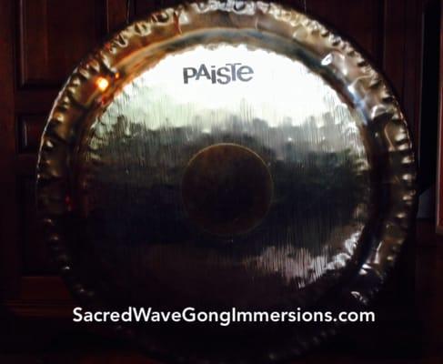 This is our 34" Symphonic Gong, for facilitating the clearing of blockages starting from the heart chakra. 1 of 11