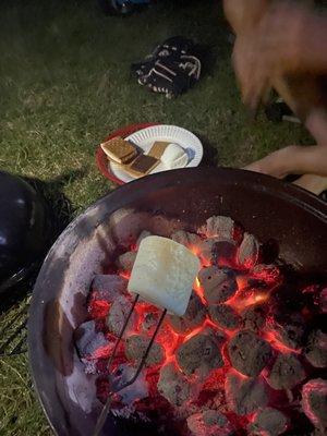 Gas and charcoal grills are allowed at camp