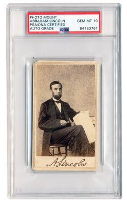 Abraham Lincoln signed carte de visite