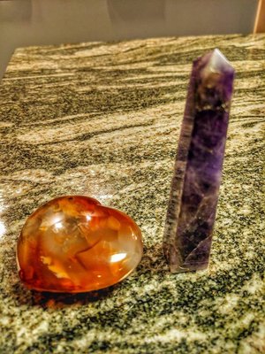 Beautiful Carnelian Heart and Amethyst that I purchased at Rose Healing.