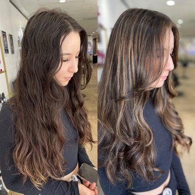 Balayage before & after