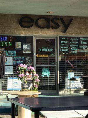 The entrance to the bike shop