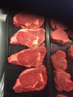 Selection of custom cut steaks