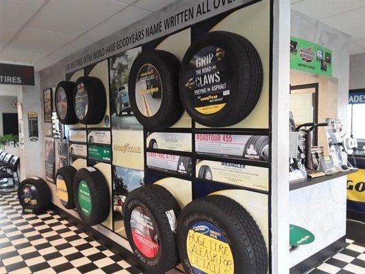 We offer a wide selection of brand name tires including Goodyear, Hercules and Michelin.