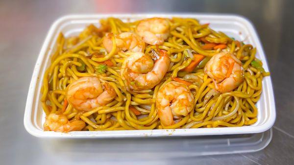 Delicious Shrimp Lo Mein our chef made!