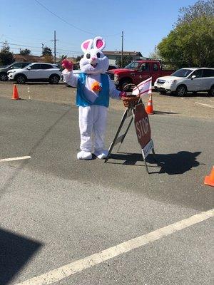 Easter Bunny makes a visit at the April drive-thru