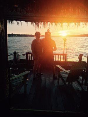 Front of Boat, amazing sunset!