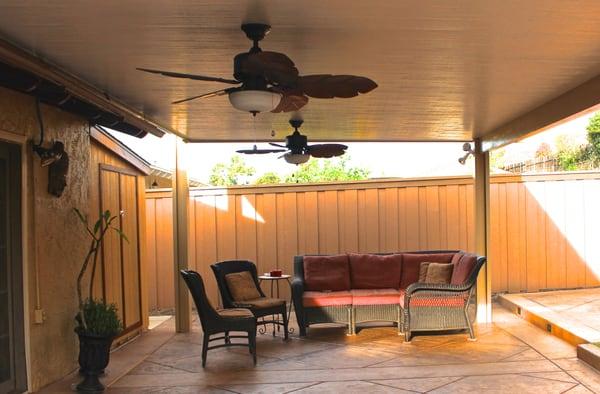 Our A to Z patio cover made the perfect spot for a new seating area.