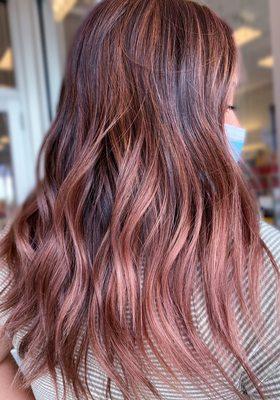 Rose gold balayage