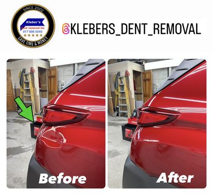 Paintless dent repair on Hyundai