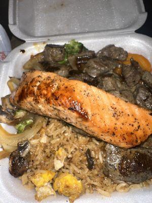 Hibachi Combo: Salmon & Steak