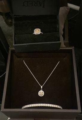 Bangle, and cannery yellow diamond necklace and matching ring! (previously posted)