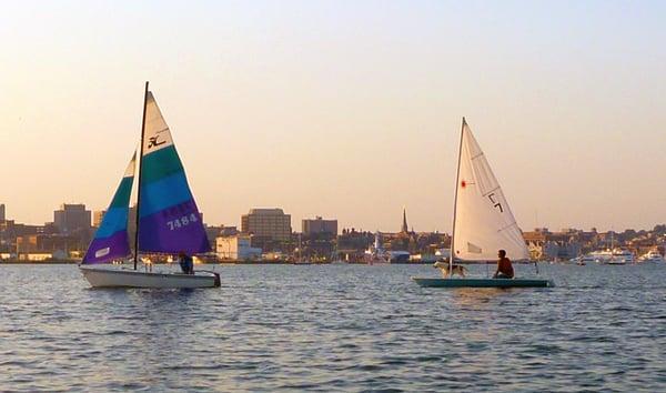 Dinghy sailing in Casco Bay