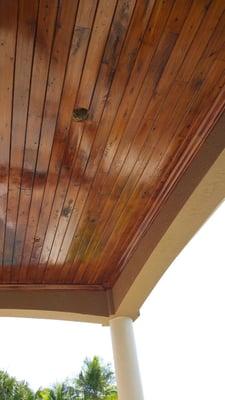 Tongue & Groove Patio Ceiling in Jupiter Waterfront