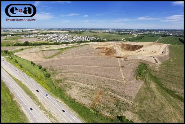 Land Development: grading at Kingsbury Hills for residential development and new site for Papillion La Vista Schools.