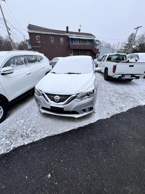 My car at the dealership