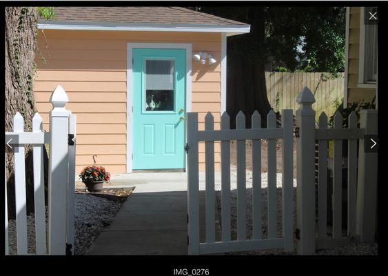 The groom shop in my fenced in yard