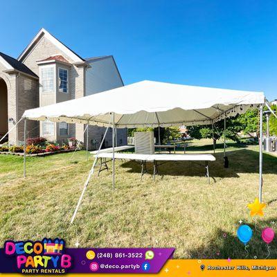 Frame tents, tables and chairs rental