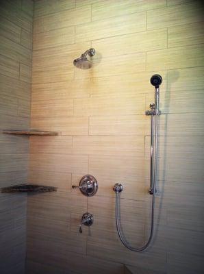 Custom Kohler Shower. All tile and plumbing by Alliance plumbing.