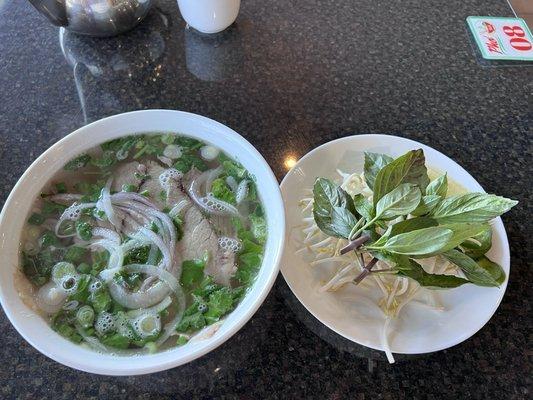 Pho Brisket Small- mint and bean sprouts were crisp and clean, the meat was tender and easy to chew broth was mild and had a clean finish.