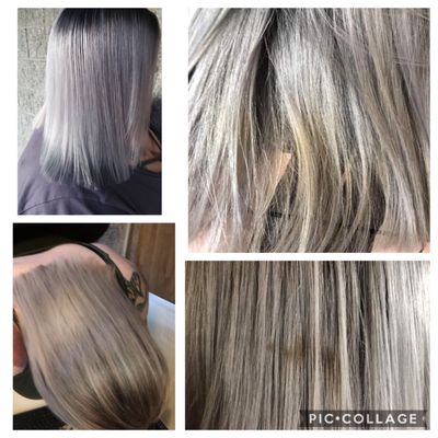 The top left is how I left the salon. The other photos are after 1 wash.