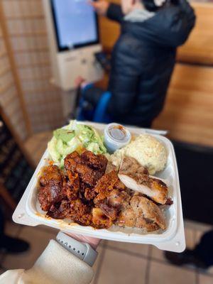 chicken x pork bento