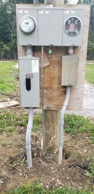 We install electrical incoming power service and breaker boxes in Mobile Home Parks.