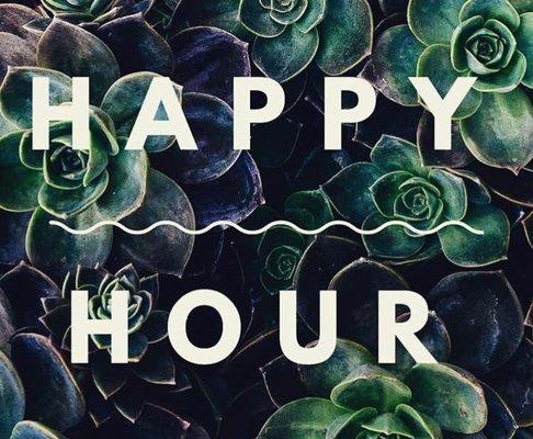 Happy hour Monday-Saturday from 5 pm-7 pm