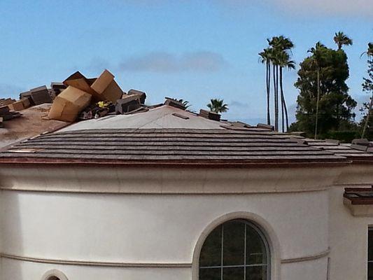 We are doing a dome roof with plain clay tile.