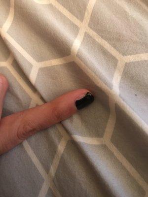 Had clear shellac on my skin and I gently peeled it off and the side of my nail decided to come off with it