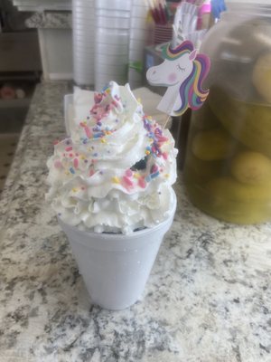 The unicorn snow cone:)