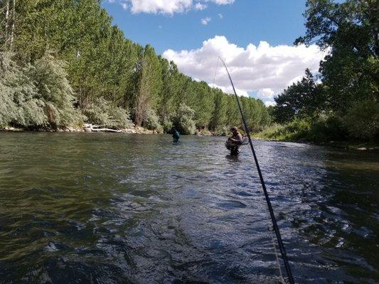 Truckee river with our guide Matt.