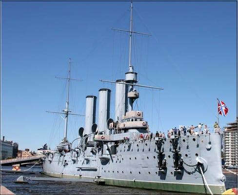 Cruiser Aurora in St Petersburg Russia