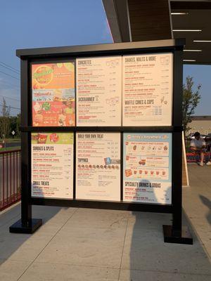 Menu as of August 2023