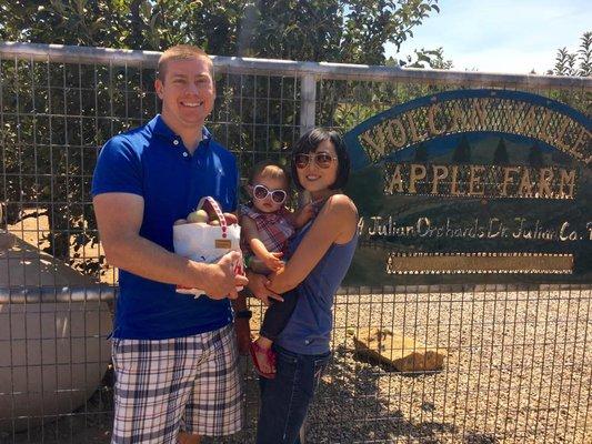 Picking apples in Julian with the family.