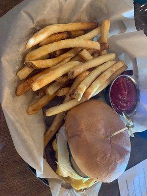 Smash burger with fries